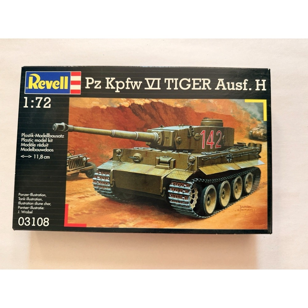 Revell 1:72 Pz.Kpfw. VI Tiger Ausf. H Military Tank Model Kit 03108 Open Box